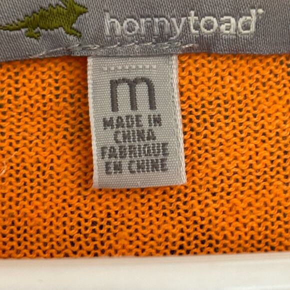 Hornytoad Colorblock Linen Sweater Women’s M Orange Pink Tab Sleeve Colorful - Picture 6 of 10